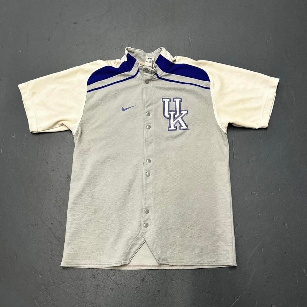 Vintage late 90s Kentucky wildcats basketball team Nike button up shooting shirt